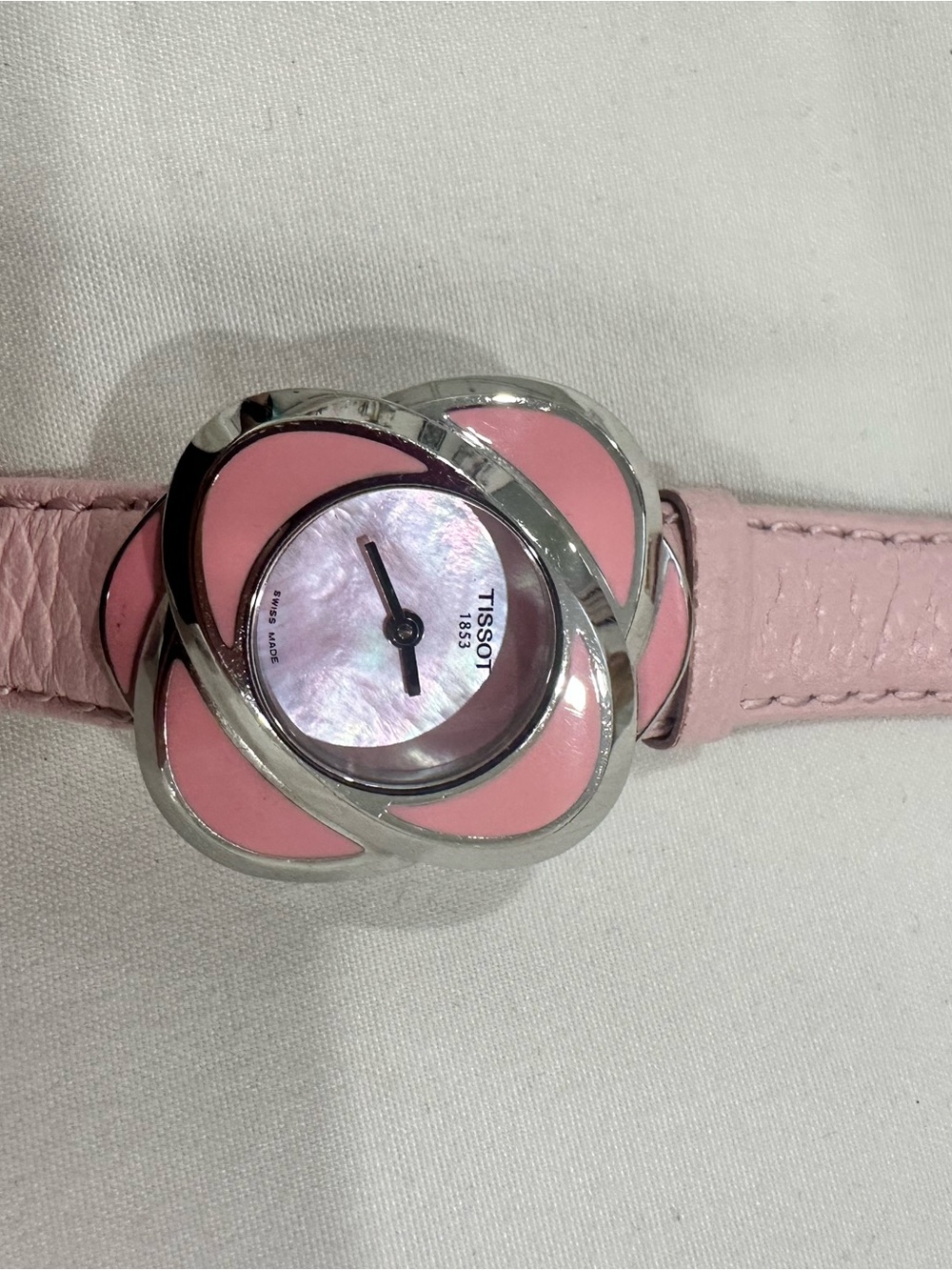 Vintage Watch Tissot Flower Watch – Pink Leather Strap – Swiss Made